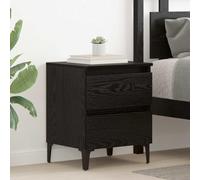 KTHLBRH Armadietto da notte con cassetto in rovere nero comodino industriale con cassetti, mobile per camera da letto stabile e spazioso 40 x 35 x 50 cm