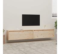 KTHLBRH Armadietto da parete, armadietto CD, adatto per camera da letto, soggiorno, bagno, cucina, ufficio, 2 pezzi, 100 x 30 x 35 cm, legno massiccio di pino