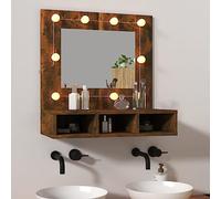 KTHLBRH Armadietto per lavabo, con specchio a LED, 60 x 31,5 x 62 cm