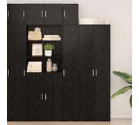 KTHLBRH Armadietto portaoggetti sottile in rovere nero, con scomparti multipli e porta regolabile, 30 x 42,5 x 225 cm