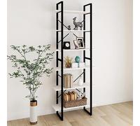 KTHLBRH Armadio alto in legno di pino massiccio con 6 ripiani, scaffale industriale per stoccaggio ed esposizione, mobile da magazzino robusto e durevole per la casa