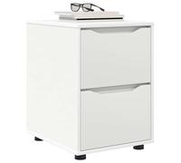 KTHLBRH Armadio Bianco 40 x 48 x 57 cm Legno Multistrato | 2 Cassetti, Guide a Sfera, Altezza Regolabile, Piedi Stabili, Facile da Pulire