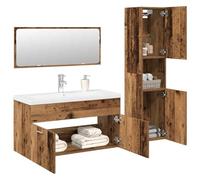 KTHLBRH Armadio da bagno con lavabo e piano di appoggio, mobile in legno compensato resistente all'umidità, design pratico per montaggio a parete, con rubinetto