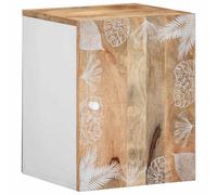 KTHLBRH Armadio da bagno sospeso in legno massello con maniglia con porta, ampio spazio di archiviazione per saponi e shampoo, design pratico e salvaspazio, ideale