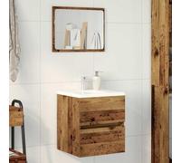 KTHLBRH Armadio da lavello in stile retrò a metà secolo per il bagno - Mobile rettangolare in legno per interni, spazioso e decorativo con cassetti