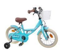 KTHLBRH Bicicletta per Bambini 16 Pollici in Acciaio Azzurro per 4-6 Anni | Acciaio resistente, sella e manubrio regolabili, singola velocità, freni a pinza, copricatena integrale, parafango, ruota 16