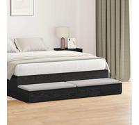 KTHLBRH Cassetti per letto con cassetto rovere nero comodino minimalista con cassetti, mobile portaoggetti per camera da letto moderno, 135 x 36,5 x 16,5 cm