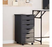 KTHLBRH Cassettiera con ruote in legno di pino massiccio, mobile con 4 cassetti per ufficio, casa o officina, facile da pulire e spostare, organizer sotto il