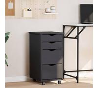 KTHLBRH Cassettiera con ruote in legno di pino massiccio, mobile con 4 cassetti per ufficio, casa o officina, organizer mobile con ruote flessibili e maniglia