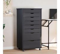 KTHLBRH Cassettiera con ruote in legno di pino massiccio, mobile con 4 cassetti per ufficio, casa o officina, organizer mobile per documenti e file,