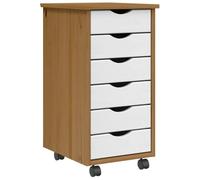 KTHLBRH Cassettiera con ruote in legno di pino, mobile con 3 cassetti per ufficio, casa o officina, organizer mobile per documenti e file, facile da