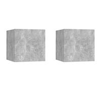 KTHLBRH Comodini Grigio Cemento 2 pz 30,5x30x30 cm in Truciolato, Tavolino, Comodini, design elegante e funzionale per arredare la tua camera da letto con stile