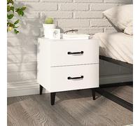 KTHLBRH Comodino bianco comodino industriale con cassetti, stile rustico e ampio spazio di archiviazione 40 x 35 x 47,5 cm