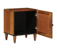 KTHLBRH Comodino Rettangolare Legno Mango Marrone 40x33x46 cm | Porta a Cerniera, Ampio Spazio Nascosto, Assemblaggio Richiesto, Per Camera da Letto