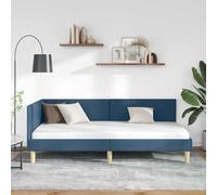 KTHLBRH Cornice Letto Angolare Blu 100x200 cm | Compensato, Legno Ingegnerizzato, Testata Reversibile, Design Salvaspazio, Uso Come Divano