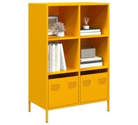 KTHLBRH Credenza in acciaio giallo senape credenza classica con cassetto, libreria e stoccaggio per casa o ufficio 68 x 39 x 103,5 cm