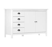 KTHLBRH Credenza multiuso, per camera da letto, credenza, adatta per soggiorno, camera da letto, Hill Range, bianco, 130 x 40 x 80 cm, in legno massiccio