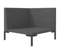 KTHLBRH Divano da Giardino Polyrattan Grigio Scuro con Cuscini | Telaio in Acciaio, Cuscino Nero Imbottito, 70x70x61 cm, Resistente all'Acqua