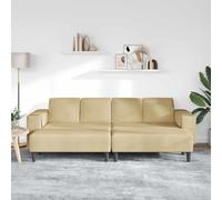 KTHLBRH Divano Grigio Verde 250 x 188 x 76 cm Tessuto in Cords | Braccioli Quadrati, Cuscini a Molla, Traspirante, 4 Posti, Uso Interno