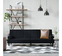 KTHLBRH Divano letto con braccioli in velluto nero, divano da soggiorno, mobili per quello, divani e divani, complemento perfetto per il vostro soggiorno o camera degli ospiti