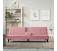 KTHLBRH Divano letto con portabevande in velluto rosa, divano da soggiorno, mobili per quello, divani e divani, complemento perfetto per il vostro soggiorno o camera degli ospiti