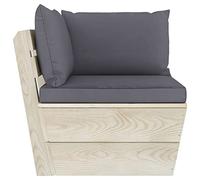 KTHLBRH Divano Pallet Legno Abete 60x60x65 cm Antracite
