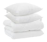 KTHLBRH Duvet Invernale con Cuscino 3 pz Bianco Microfibra | Piumone e cuscini, cucitura a scatola, lavabile 30°C, microfibra, camera da letto, notti fredde