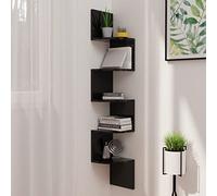 KTHLBRH Elegante scaffale angolare da parete con ripiani arrotondati, ideale per soggiorno e decorazione, mensola sospesa resistente per esibire libri, ornamenti e