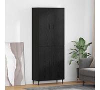 KTHLBRH Highboard 2 pezzi nero effetto rovere ingegnerizzato vetro