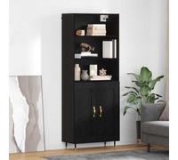 KTHLBRH Highboard nero effetto rovere, 69,5 x 34 x 180 cm, in legno