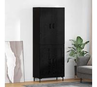 KTHLBRH Highboard nero effetto rovere, 69,5 x 34 x 180 cm, in legno