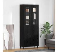 KTHLBRH Highboard - Set di 2 mobili in legno effetto rovere nero