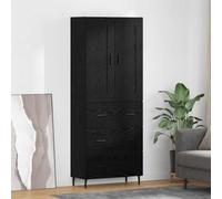 KTHLBRH Highboard - Set di 2 mobili in legno effetto rovere nero