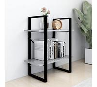KTHLBRH Libreria a 2 Ripiani scaffale libri scaffali per ufficio librerie per soggiorno Adatto per il soggiorno, la casa, l'ufficio Grigio Cemento 60x30x70 cm in Truciolato