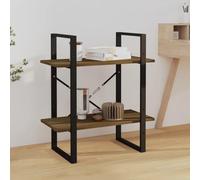 KTHLBRH Libreria a 2 scomparti, effetto quercia, 60 x 30 x 70 cm, in legno multiuso, adatta per camera da letto, ufficio e soggiorno