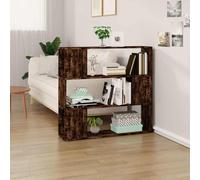 KTHLBRH Libreria Classica Design Elegante in Rovere Fumo - Scaffale Multifunzione 3 Scomparti Ampio Spazio - Mobile Divisorio Pratico per Libri Riviste DVD - Legno Multistrato