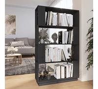 KTHLBRH Libreria/divisorio grigio 80 x 25 x 132 cm in legno massello di pino, armadietto vetrina, scaffale per libri, adatto per soggiorno, camera da letto, corridoio
