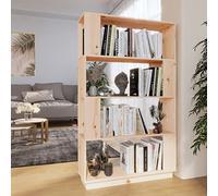 KTHLBRH Libreria in Legno Massello di Pino 80x25x132 cm, Scaffale Multiuso Divisorio per Libri Riviste DVD, Struttura Robusta con Montaggio a Parete, Finitura Naturale per Soggiorno