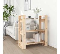 KTHLBRH Libreria in Legno Massello di Pino 80x35x91 cm, Scaffale Multiuso Divisorio per Libri Riviste DVD, Struttura Robusta e Stabile, Finitura Naturale Non Trattata, Ideale