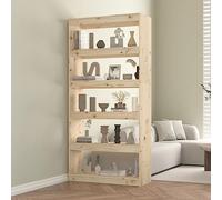 KTHLBRH Libreria in Legno Massello di Pino con 5 Scomparti Spaziosi, Scaffale per Libri e Diviso Versatile per Soggiorno, 80x30x167.4 cm, Ideale per Organizzare Riviste, DVD