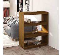 KTHLBRH Libreria in Legno Massello di Pino Marrone Ambra 80x35x103 cm, Scaffale Multiuso per Libri Riviste DVD, Mobile Divisorio per Soggiorno Corridoio, Robusto e Resistente, Facile