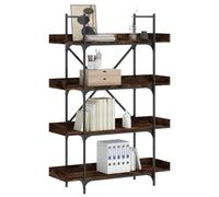 KTHLBRH Libreria in Legno Multistrato Rovere Fumo 100x33x145.5 cm con Telaio in Metallo, Scaffale Porta Libri Design Industriale, Ampio Spazio per Riviste e Oggetti Decorativi,