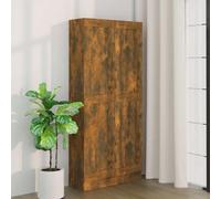 KTHLBRH Libreria in Legno Multistrato Rovere Fumo con 5 Scomparti Spaziosi e 2 Ante per Libri Riviste DVD e Oggetti Decorativi, Mobile da Parete Stabile e Resistente all'Umidità