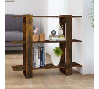 KTHLBRH Libreria in Rovere Fumo Multistrato 100x30x87 cm, Scaffale Divisorio per Libri Riviste DVD, Mobile Organizzativo Stabile per Soggiorno Ufficio, Assemblaggio Facile