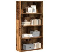 KTHLBRH Libreria in Truciolato Resistente all'Umido con Ripiani Aperti, Mobile Portaoggetti Multiuso per Soggiorno e Ufficio, Colore Legno Vecchio 80x30x152 cm