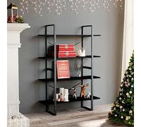 KTHLBRH Libreria industriale in legno di pino massiccio con 4 ripiani, robusto spazio per libri e decorazioni, facile da pulire, versatile come due piccoli ripiani