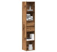 KTHLBRH Libreria Moderna con 4 Scomparti Aperti e 2 Cassetti in Stile Legno Antico, Truciolato Resistente per Soggiorno Ufficio, Design Minimalista Elegante, Facile da Pulire,