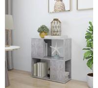 KTHLBRH Libreria Moderna Grigio Cemento 2 Ripiani Scaffale per Libri Truciolato Durevole 60x24x63 cm Organizzazione Riviste DVD Mobile Decorativo Struttura Robusta