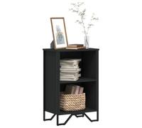 KTHLBRH Libreria Moderna in Legno Multistrato con 2 Scomparti Aperti, Scaffale Porta Libri Nero 50x31x74.5 cm per Arredamento Casa, Mobile Portaoggetti con Piano Robusto e Piedini