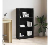 KTHLBRH Libreria Moderna Rovere Nero 3 Ripiani Ampia in Legno Tecnico Resistente per Libri e Oggetti Decorativi con Montaggio a Parete Facile Manutenzione
